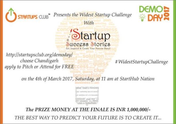 Startups Club to organise Demo Day 2017 on 4th March, 2017 at Chandigarh