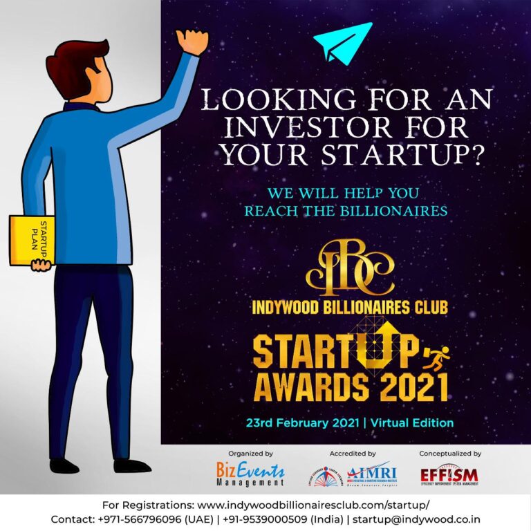 Aries International Maritime Research Institute (AIMRI), in association with Indywood Billionaires Club, announces the maiden edition of Indywood Billionaires Club Startup Awards 2021