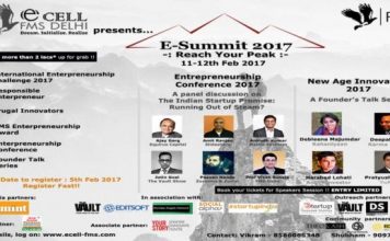 Entrepreneurship Cell, Faculty of Management Studies, University of Delhi to organise Entrepreneurship Summit 2017