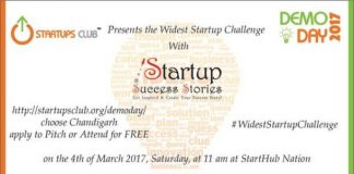 Startups Club to organise Demo Day 2017 on 4th March, 2017 at Chandigarh