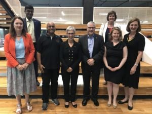 Honourable Linda Dessau AC, Governor of Victoria with Srinivas Kollipara, CEO at T-Hub