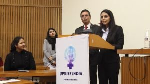 Nishtha Dudeja Miss Deaf Asia addressing the audience at Women Business Conference organised by Uprise India