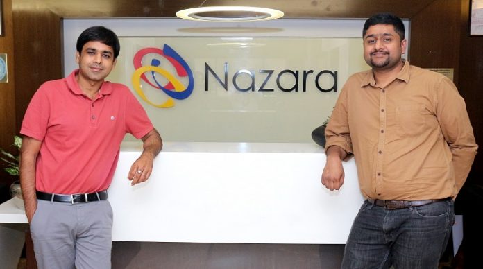 (L-R) Nitish Mittersain, Founder and MD, Nazara technologies Ltd. and Porush Jain, Founder, Sportskeeda.