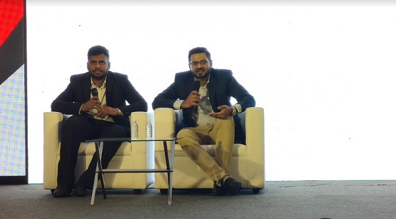 en:lyft Founder and Director Ajay Kudva (Right) and Influencer Management Head at en:lyft Stafford Fernandes addressing a press conference organised by Kapil Jain, Graphitto Labs