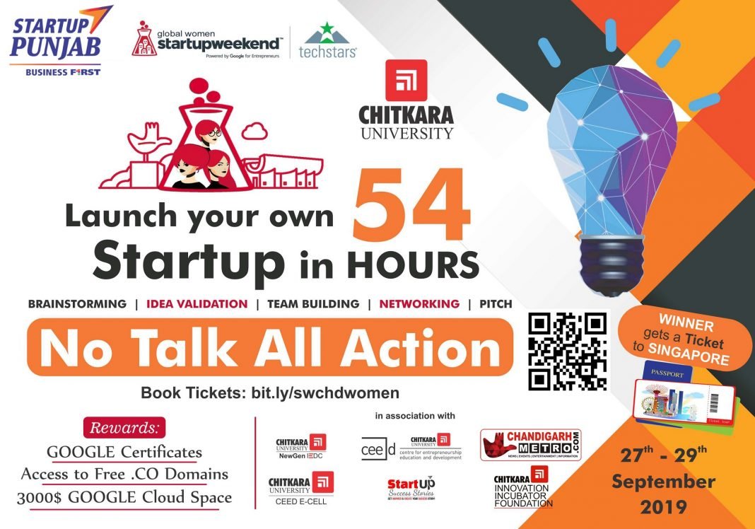 Chitkara University to Organise Techstars Startup Weekend Women Chandigarh on September 27-29, 2019 Chitkara University to Organise Techstars Startup Weekend Women Chandigarh on September 27-29, 2019