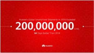 Huawei Ships 200 Million Smartphone Units for 2019 in Record Time