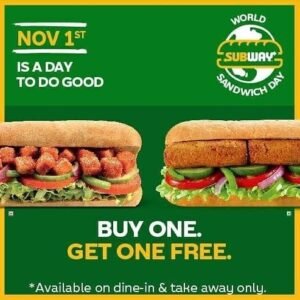 Subway® - BUY ONE GET ONE FREE
