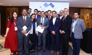 Dr. Indu Bhushan, CEO, NHA and Dr. Sudarshan Ballal, President, NATHEALTH inaugurating NHA-NATHEALTH Startup Carnival