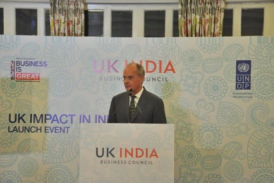 Mr. Richard Heald, Group CEO, UKIBC presenting the socio-economic commitment of the UK businesses and universities at the ‘UK Socio Economic Impact’ Project launch Ceremony