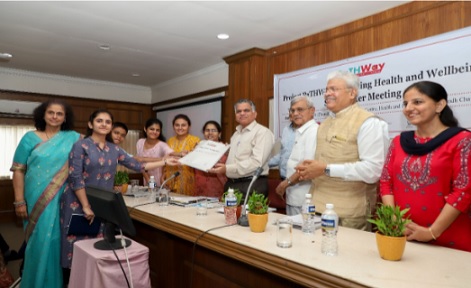 Youth representative presenting the signature campaign to Principal Secretary-Health Department Government of Maharashtra conducted in support of Tobacco-free generation