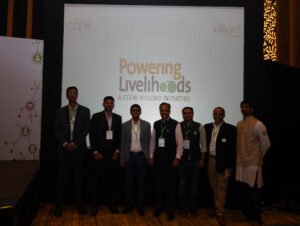 (L-R Ananth Aravamudan(Villgro), Wase Khalid (Ceew), Abhishek Ghosh(CEO, Ceew), Shankha Lahiri(Villgro), Paul Basil (CEO,Villgro), Gowtham Sundara Raju (Villgro)