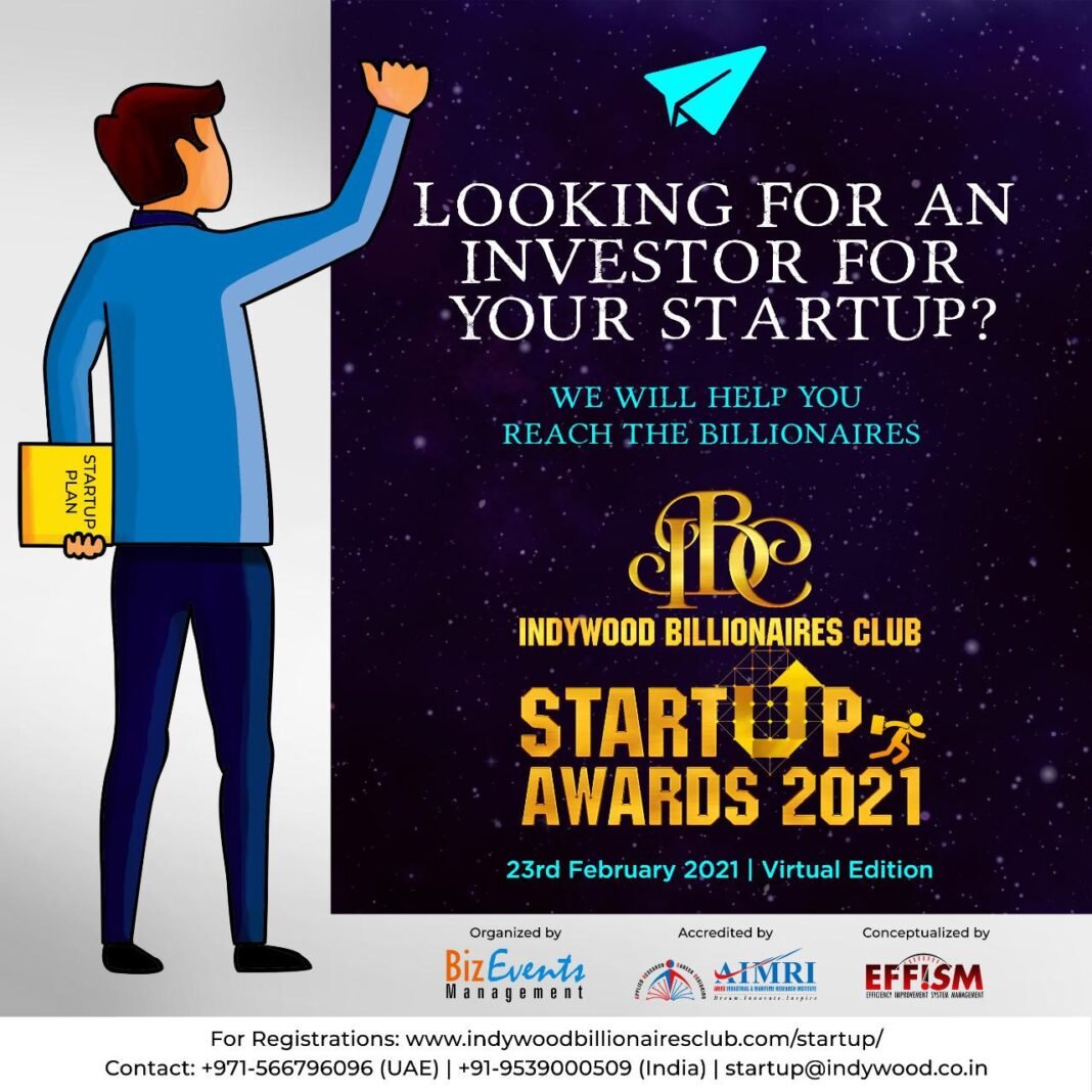 Aries International Maritime Research Institute (AIMRI), in association with Indywood Billionaires Club, announces the maiden edition of Indywood Billionaires Club Startup Awards 2021 Aries International Maritime Research Institute (AIMRI), in association with Indywood Billionaires Club, announces the maiden edition of Indywood Billionaires Club Startup Awards 2021