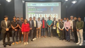 Jayesh Ranjan, Principal Secretary, Govt. of Telangana with jury members and participants at the CASE Mobility Challenge