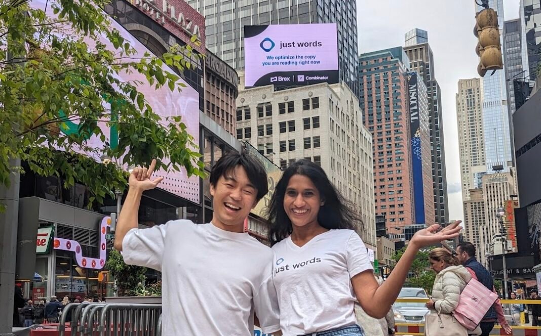 AI Startup ‘just words’ Secures $1.7M Seed Funding from Peak XV and Y Combinator Founders - L to R - Jeff Hara & Neha Mittal