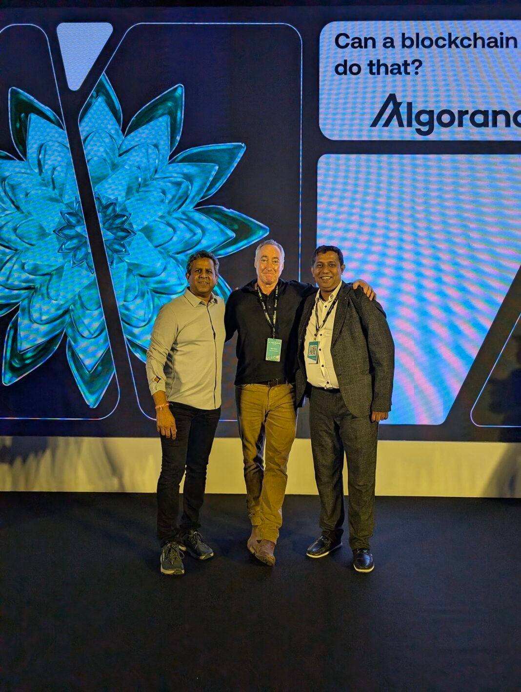 Algorand India Summit 2024 Wraps Up with Focus on Web3 Innovation and Developer Momentum L to R - Anil, Matthew & Nikhil