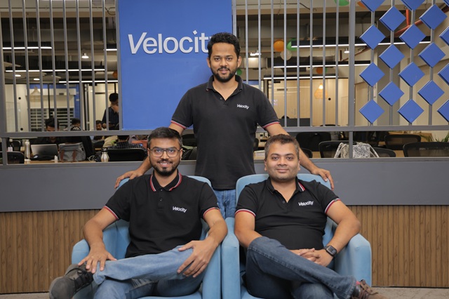 Velocity founders Saurav Swaroop, Abhiroop Medhekar (in the middle) and Atul Khichariya