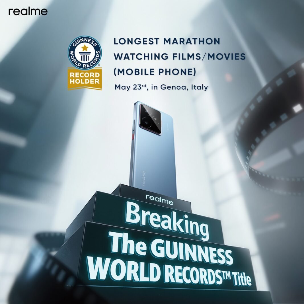 realme GT 7 Sets New Guinness Record for Longest Movie Playback on a Phone realme GT 7 Breaks Guinness World Record with Over 24 Hours of Non-Stop Movie Playback