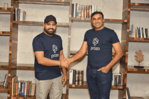 Indian Cricketer Rohit Sharma and Dr Ashvini Jakhar - Founder & CEO, Prozo (from left to right)