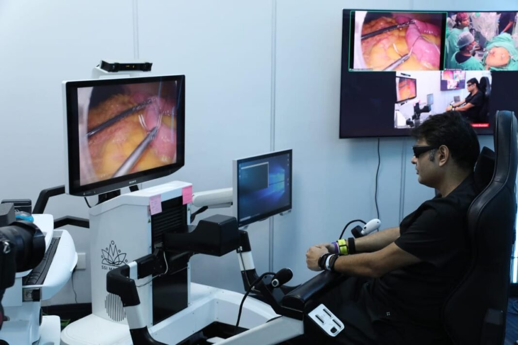 India Sets Global Milestone in Robotic Telesurgery with Historic Bariatric Procedure Dr. Bhandari conducting the robotic bariatric telesurgery