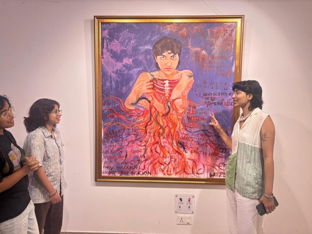 Emerging Artist Khushi Khandelwal Opens Solo Exhibition ‘What’s Under My Skin?’ at AIFACS Gallery, Delhi Khushi Khandelwal's first art exhibition 'What's Under My Skin' opens for exhibition at AIFACS