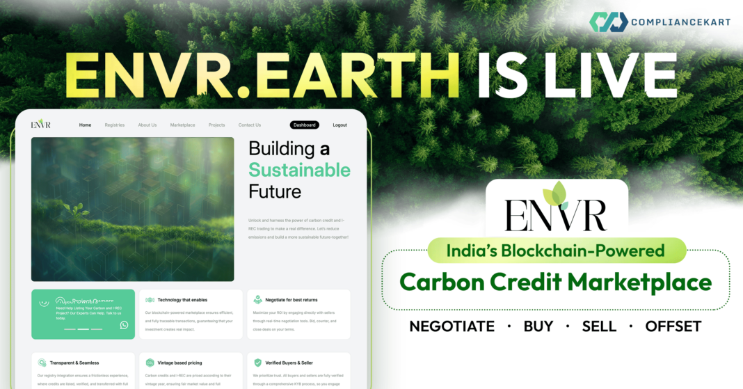 ENVR.Earth Launches as Blockchain-Powered Carbon Credit and I-REC Trading Marketplace to Drive Global Sustainability Envr, verified carbon credit and I-REC marketplace