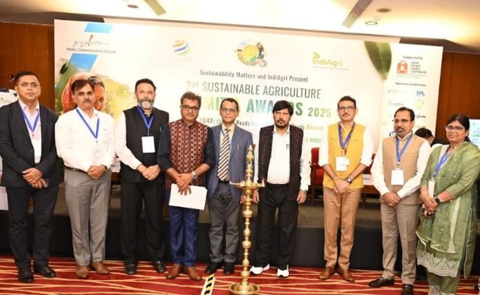 Union Minister Ramdas Athawale with leaders and experts at the inauguration of the 2nd Sustainable Agriculture Summit & Awards 2025 in New Delhi Union Minister Ramdas Athawale with leaders and experts at the inauguration of the 2nd Sustainable Agriculture Summit & Awards 2025 in New Delhi