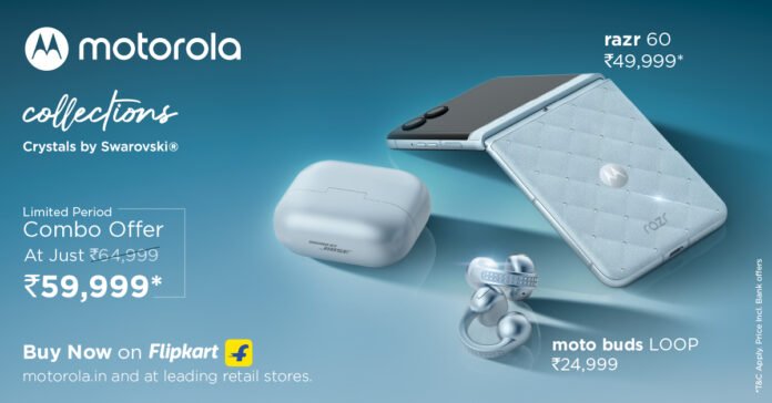 Motorola x Swarovski – razr 60 & moto buds LOOP Swarovski edition Motorola x Swarovski – razr 60 & moto buds LOOP Swarovski edition