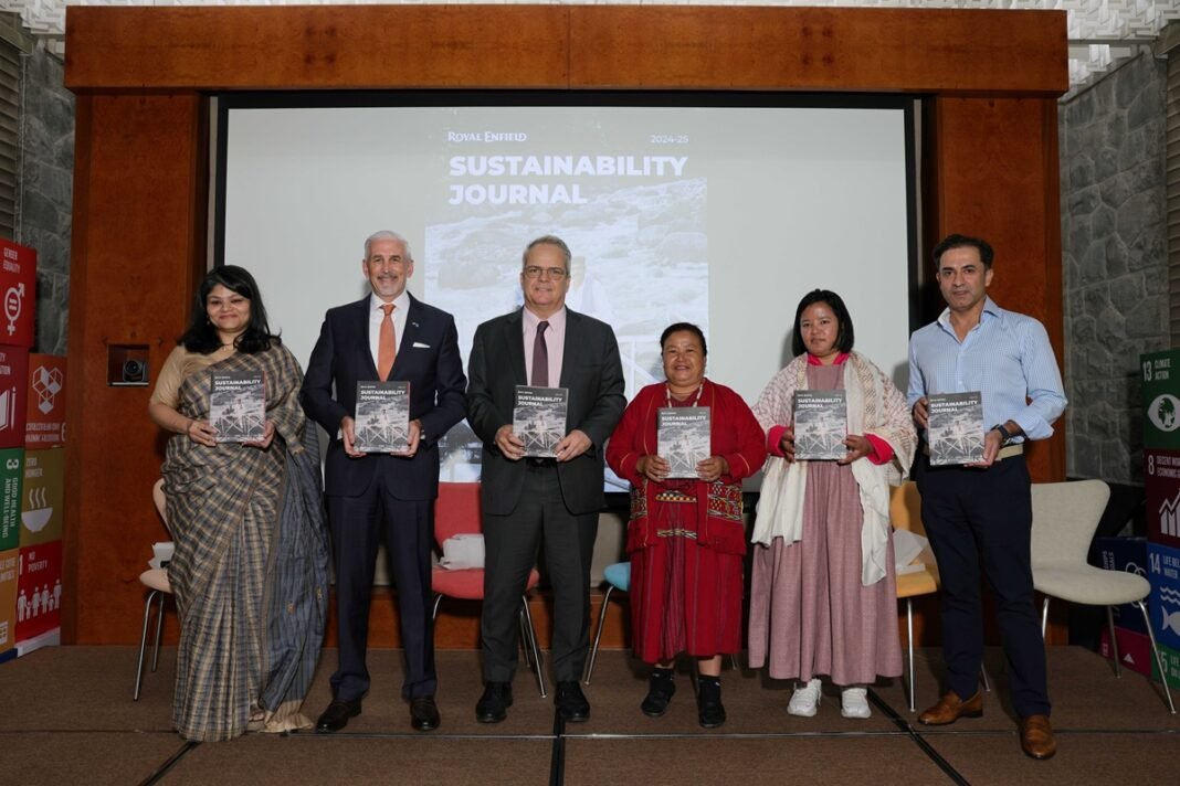 UNESCO and Royal Enfield Celebrate International Intangible Cultural Heritage Day with Showcase of The Great Himalayan Exploration at UN House L to R Bidisha Dey, Shombi Sharp, Tim Curtis, Dorji Chhoijom, Tashi Dolkar and Vigyat Singh