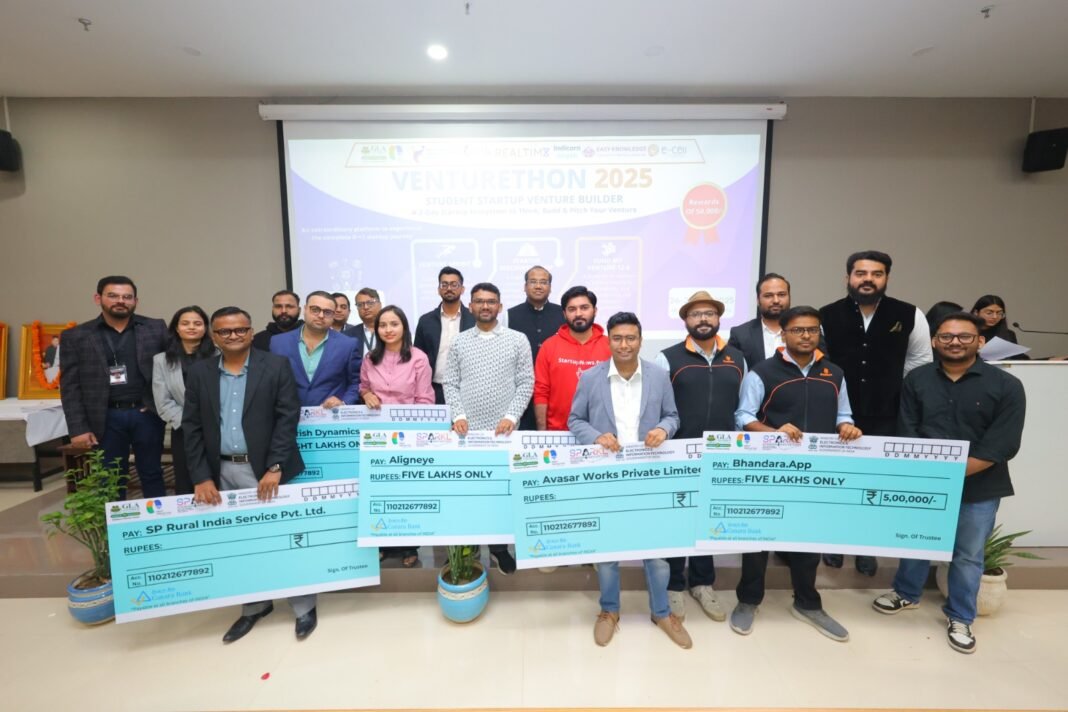 VENTURETHON-2025 Concludes at GLA University, Mathura with 13 Startup Pitches, High-Impact Mentoring, and Investor Interactions VENTURETHON-2025 Concludes at GLA University with 13 Startup Pitches