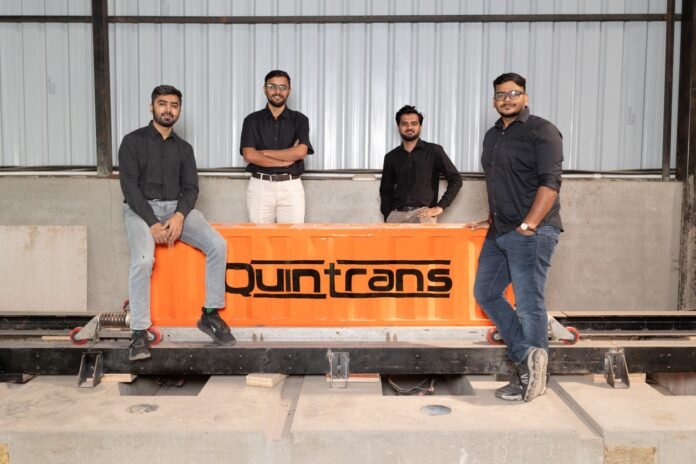 L-Prasanna Kadambi, CPO & Aniruddha Atigre, CTO, R- Pranay Luniya, CEO & Kartik Kulkarni, COO of Quintrans