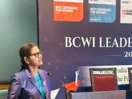 Dr Saundarya Rajesh, Managing Director, Avtar Career Creators, launching the BCWI 2026 in Gurgaon