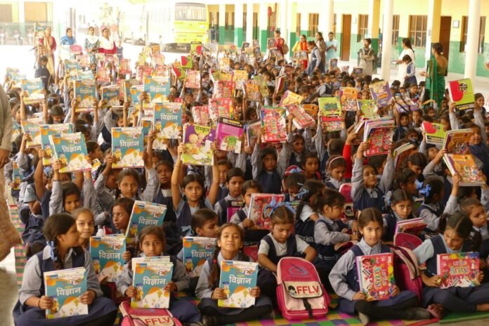 Dylect Fuels Foundational Learning by distributing curriculum books to 400 Children in Vrindavan
