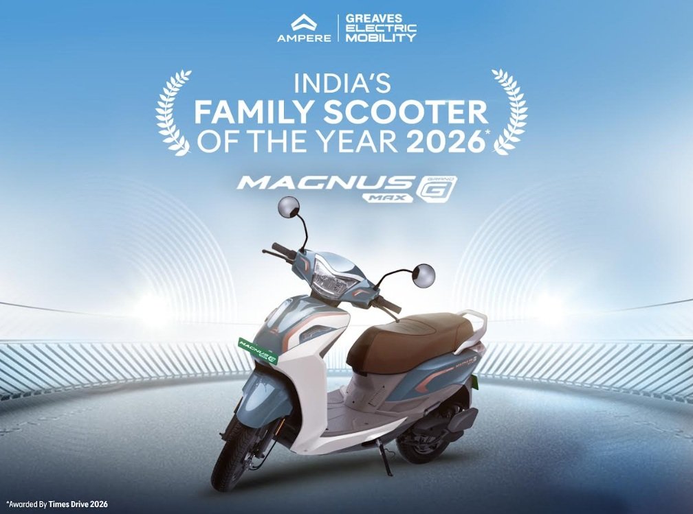 Ampere Magnus G Max by Greaves Electric Mobility Wins 'Family Scooter of the Year' at Times Drive Auto Summit and Awards 2026