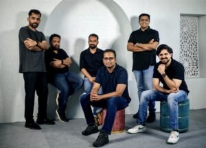 Standing (L to R) - Midhun Skaria (CTO - Hardware), Sabarish Prakash (CTO - Software), Arjun Sarath(Director - Customer Success), Ani Abraham Joy (COO), Sitting (L to R) Nibu Alias (CEO), Biniyas V