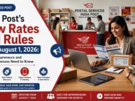 India Post’s New Rates and Rules from August 1, 2026: What Entrepreneurs and Small Businesses Need to Know India Post revises tariffs and services effective August 1, 2026