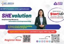 AIC-RNTU Foundation Launches SHEvolution 2026 – A 10-Week Pre-Incubation Program for Idea-Stage Women Entrepreneurs SHEvolution 2026 - 10-Week Pre-Incubation Program for Idea-Stage Women Founders