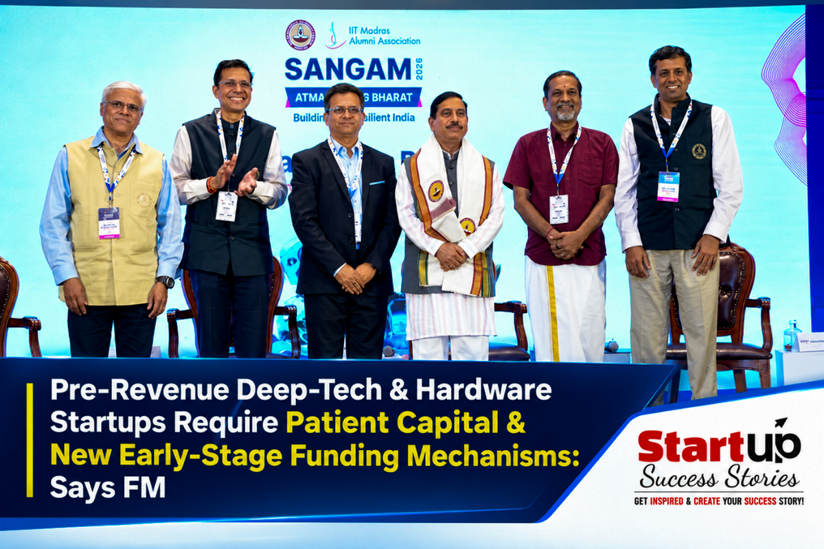 (L‑R) Sridhar Boovaraghavan, President IITMAA & Chair IITMAA SANGAM 2026; Prof. V. Kamakoti, Director IIT Madras; Deepak V. Naragund, Group CFO India Assetz; Shri Pralhad Joshi, Honourable Minister of Education, Government of India
