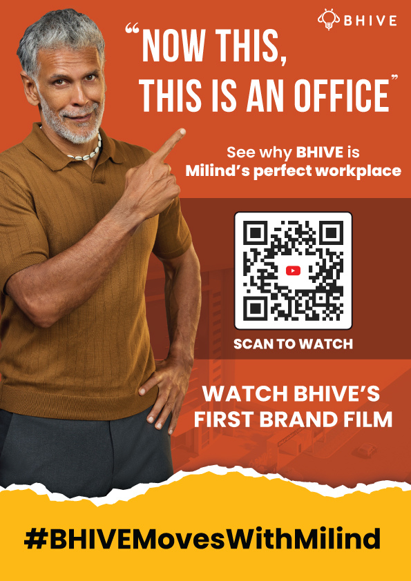 Milind Soman embodies BHIVE’s philosophy of active living and workplace wellbeing