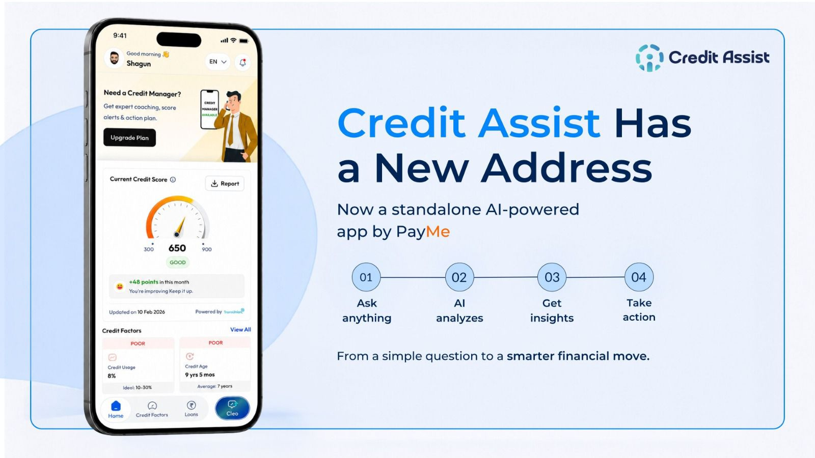PayMe launches Credit Assist AI credit builder app